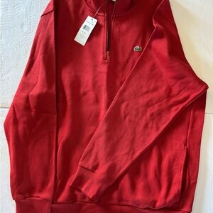 Lacoste Men's Red Zip-Up Sweater